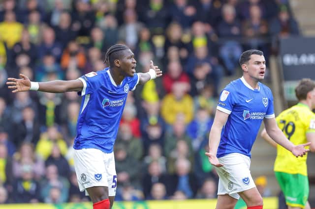Madiodio Dia was handed his second Pompey start in their 1-1 draw at Norwich. Picture: Jez Tighe/ProSportsImages