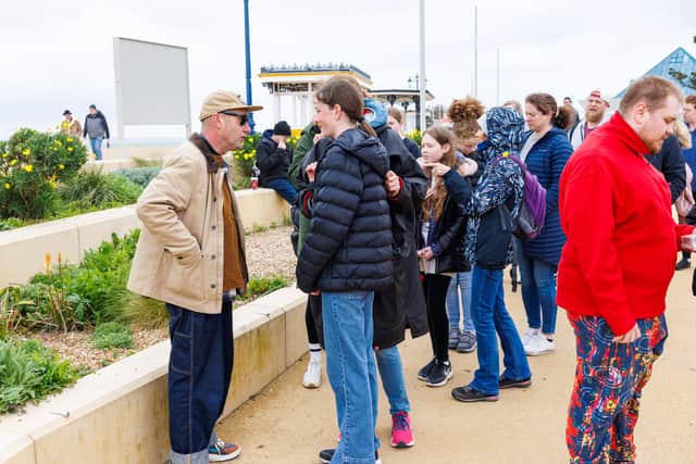 My Dog Sighs meets fans outside his pop-up shop at the treasure hunt