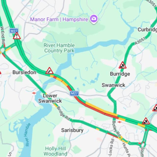 M27 traffic on Monday, April 6.