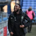 Pompey's Ebou Adams. Pic: Graham Hunt