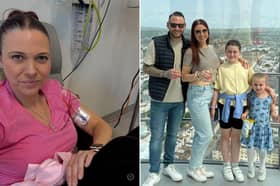Ellie Turner from Portsmouth and right, with her family.  She was diagnosed with breast cancer twice in just four years after it was initially missed on her mammogram.