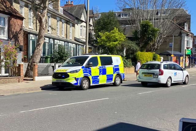 Police in Kingston Crescent, checking on a partial closure order