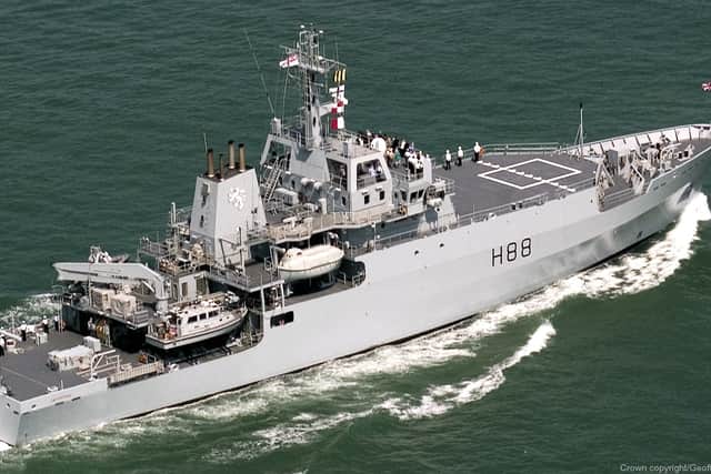 HMS Enterprise - pictured on active service for the Royal Navy.