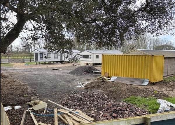 Caravans at Chestnut Paddocks, on Titchfield Road between Stubbington and Titchfield. A planning application has been rejected 