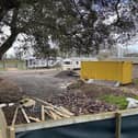 Caravans at Chestnut Paddocks, on Titchfield Road between Stubbington and Titchfield. A planning application has been filed for a permanent site. April 2026