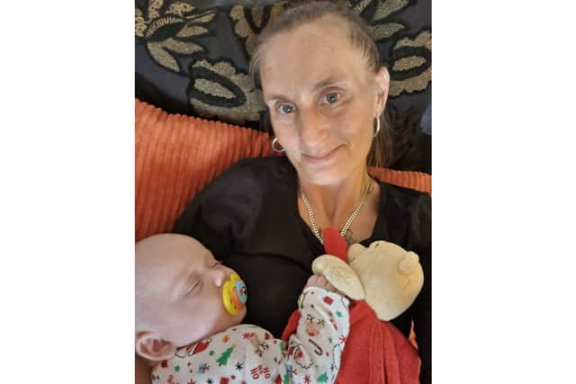 Pictured: Tamsyn Collier-Baker with her youngest son, Hunter-Lee.
