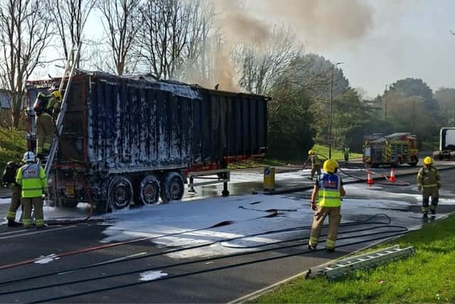 Firefighters in Eastern Road 