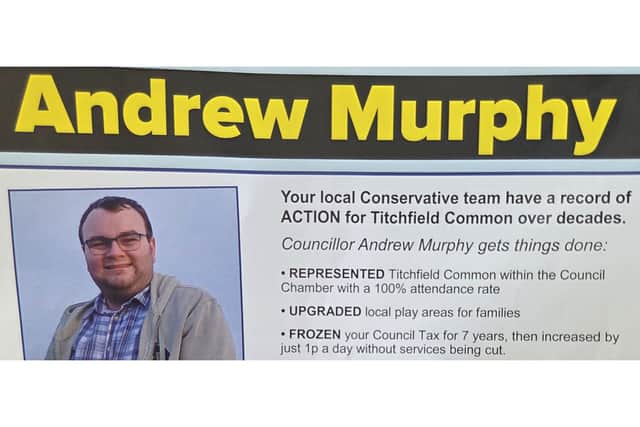 A Conservative election leaflet which makes claims that are a decade old - and have drawn ire from the Liberal Democrats in Fareham