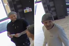 Police wish to speak to these two men after money was taken from a pensioner in McDonalds, Brockhurst Gate, Gosport.