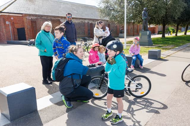 Pictured: Rudy's mum was the first to greet him at the finish line.