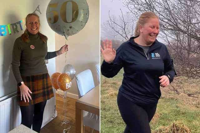 Vicki celebrating her birthday, and out running