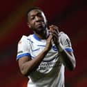 Pompey’s Ebou Adams.