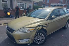 A Ford Mondeo driver was arrested in Portsmouth after crashing into a van in Copnor Road.