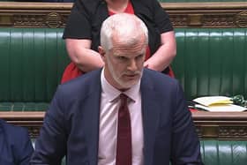 Armed forces minister Al Carns speaking to parliament.