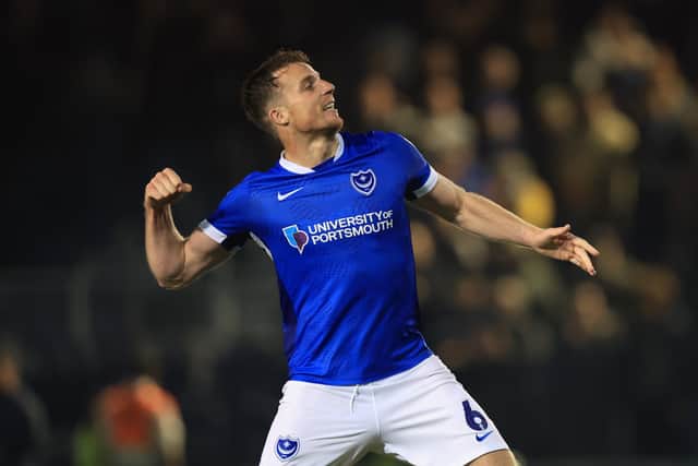 Conor Shaughnessy opened the scoring for Pompey against Ipswich.