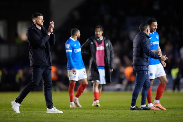 John Mousinho believes the 2-0 win over Ipswich was the best performance of his time at Pompey. Picture: Andrew Matthews/PA Wire