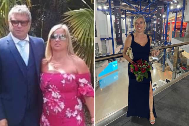Sam Jones before and after her weight loss