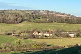 A view of the area where Corhampton Golf Club wants to add four holes to its course - seen from the bridleway at the top of Park Lane. 