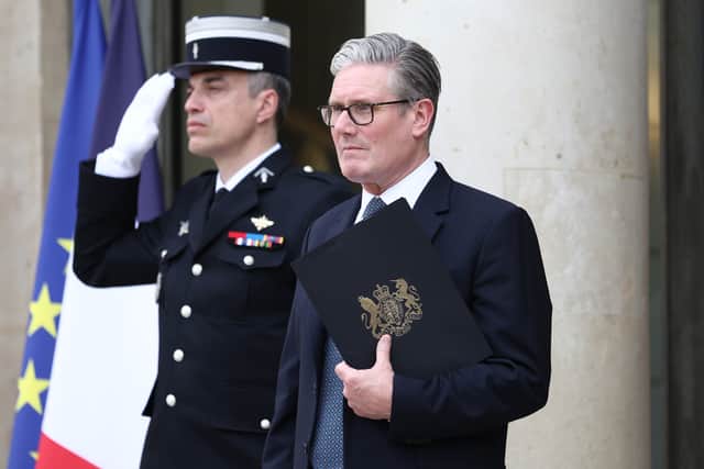 Prime Minister Sir Keir Starmer leaves after a multinational coalition summit to facilitate shipping in the Strait of Hormuz once the US-Iran war ends, at the Elysee Presidential Palace in Paris, France.