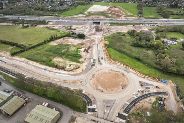 The junction upgrade at junction 10 of the M27