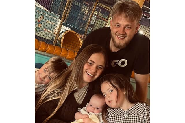 Pictured: Roman-Francis with mum, Chloe Wheeler, step-dad, Rocco Hamer, baby Dorothy and Indigo-Ivy Lock.