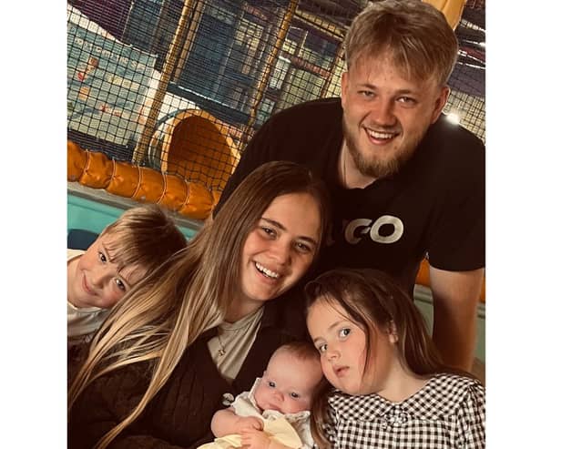 Pictured: Roman-Francis with mum, Chloe Wheeler, step-dad, Rocco Hamer, baby Dorothy and Indigo-Ivy Lock.