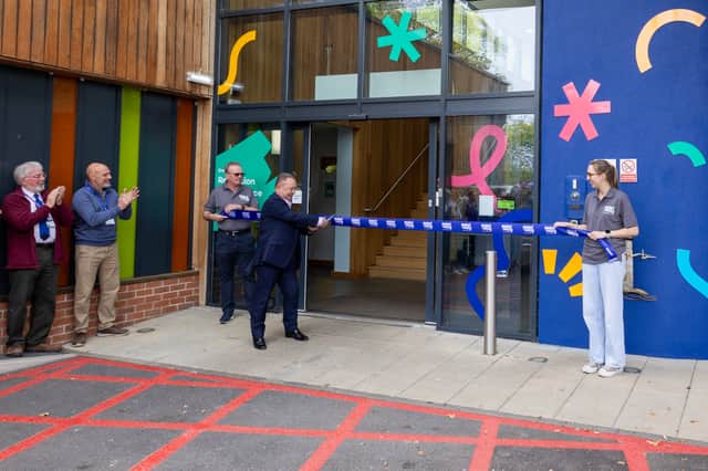 The ceremonial ribbon is cut to launch Naomi and Jack's - the new name for the specialist centre for palliative care for babies, children and young adults.