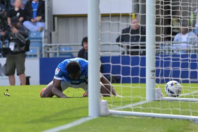 Frustration as Millenic Alli's golden opportunity to stretch Pompey's lead against Leicester on Saturday comes to nothing