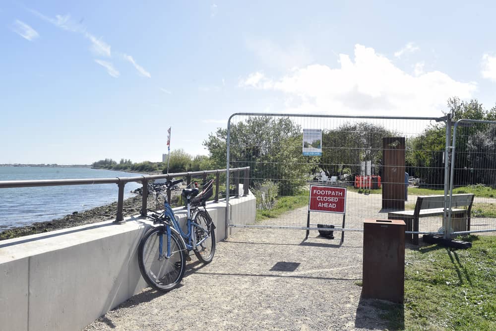 The path to the People's Memorial in Langstone Harbour, Portsmouth, has been closed due to ongoing sea defence works and is planned to reopen in May 2026.