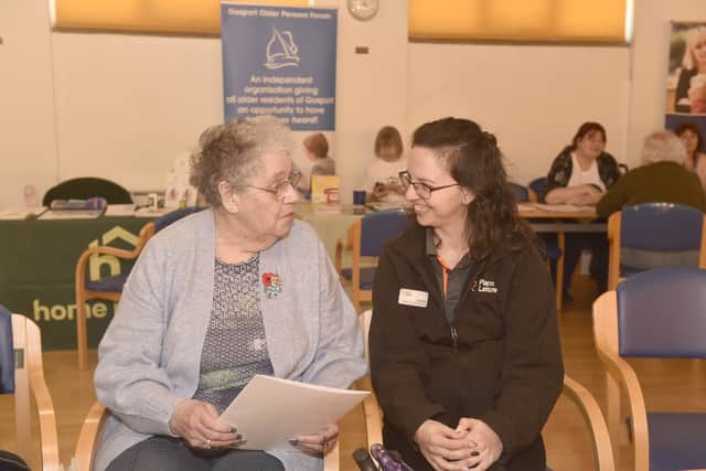Hazel Batley, 88, from Gosport, talks to Gabriella Vicze from Places Leisure