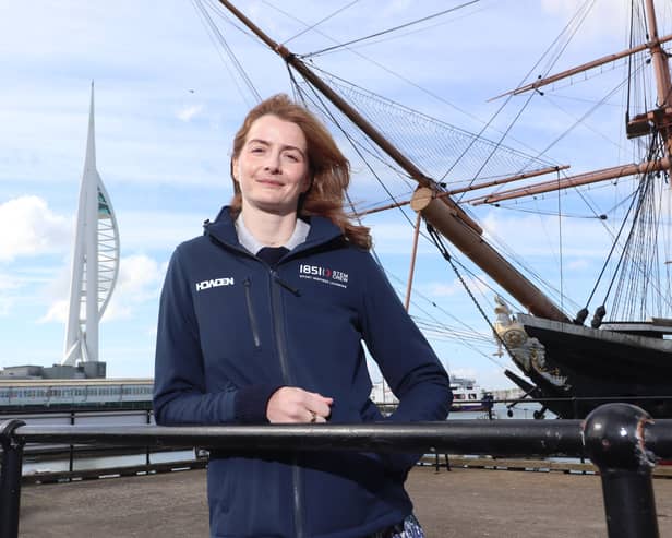 Pictured: Olympic gold medallist Eilidh McIntyre, of Hayling Island, speaking to The News at Portsmouth Historic Dockyard ahead of her America's Cup bid.