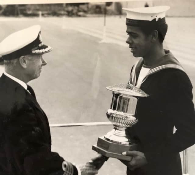 Chris Kamara when he was in the Royal Navy