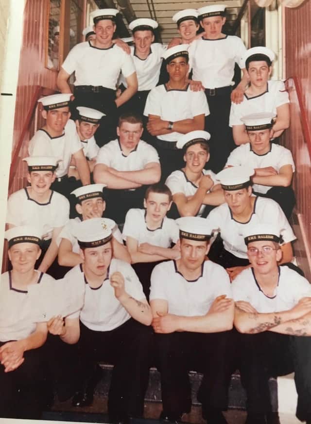 Chris Kamara when he was in the Royal Navy