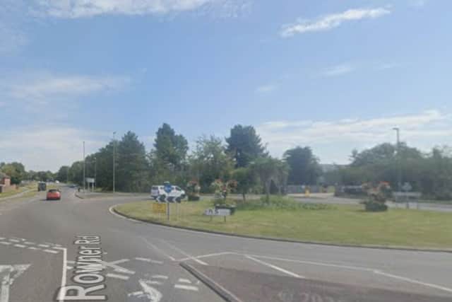 A man in his 30s suffered potentially life-threatening injuries in a single-vehicle crash on Rowner Road, Gosport