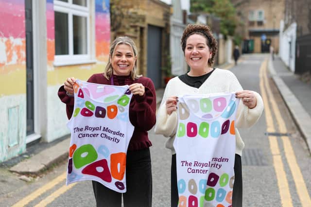 Jenny Blowers from Gosport, left, and Royal Marsden renal and melanoma research nurse Lauren Grostate are running the London Marathon 2026 for The Royal Marsden Cancer Charity