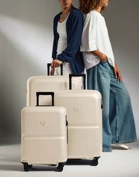 You can get designer Antler suitcases for 20% less on Amazon. Sizes available include medium, large and cabin, and there's a three-piece set.