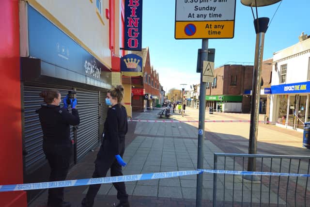 Cosham High Street has been cordoned off all morning.