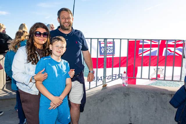 Joanna and Mark alongside Finley's brother Sydney, of Portsmouth.