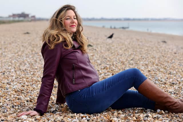 Former News reporter Elise Sargent has been diagnosed with bowel cancer. She is sharing her story of living with stage 4 cancer for Bowel Cancer Awareness Month. Elise is pictured on Southsea Seafront, Hampshire, UK.

Friday 4th April 2025.

Picture: Sam Stephenson.