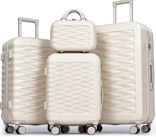 H.yeed 4-Piece Luggage Set Lightweight ABS Hard Shell Suitcase Set