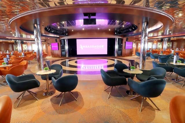 Pictured: Interior of the Ambassador Cruise ship.