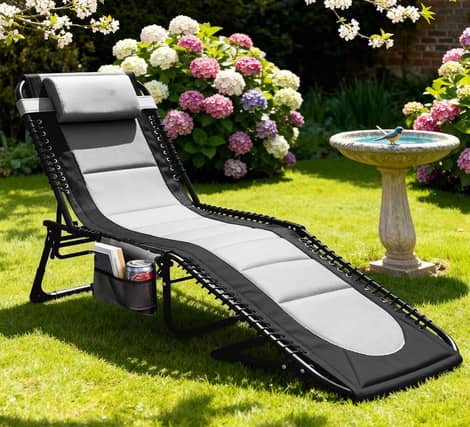 With a 46% discount, this is one of the most affordable four-position sun loungers on sale - and it comes in a choice of colours