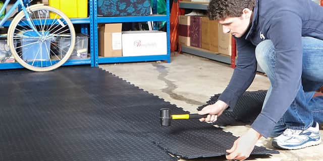 BiGDUG interlocking tiles are designed for simple DIY fitting, tapping together quickly to transform a tired garage floor
