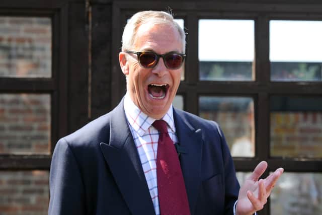 Reform UK's local election campaign - Nigel Farage and Suella Braverman were campaigning in Waterlooville Precinct on Friday, May 1, 2026. 

Pictured is: Nigel Farage 

Picture: Sarah Standing (010526-816)