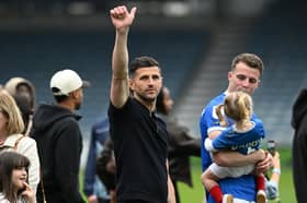 John Mousinho waves to the Pompey fans on their lap of appreciation following the 1-1 draw with Birmingham. Picture: Graham Hunt/ProSportsImages