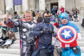 Huge crowds have flocked to Portsmouth Guildhall for Comic Con 2026. 

Pictured: Teddy, Ben and Jacob as Avengers. 

Picture: Marcin Jedrysiak
