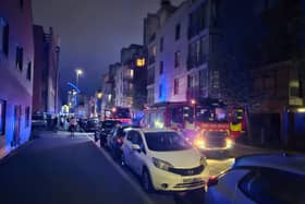 Scene of balcony fire in Cross Street, Portsmouth