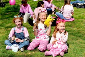 St Mary's Church in Fratton Road, Portsmouth, hosted their community May Fayre on bank holiday Monday, May 4, 2026. 

Pictured is: (l-r) Betsy Blumer (8), Clara Hider (7) and Lottie Hider (4) all from Fratton. 

Picture: Sarah Standing (040526-3876)