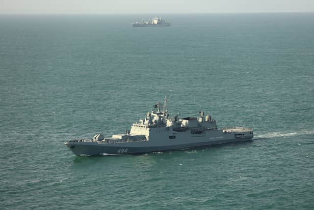 Foreground RFN Admiral Grigorovich FFG-494 , background RFA Tideforce