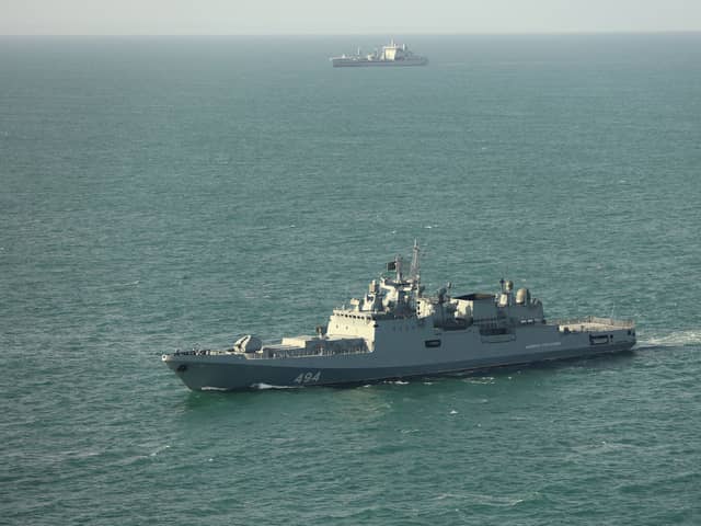 Foreground RFN Admiral Grigorovich FFG-494 , background RFA Tideforce